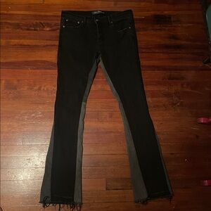 Valabasas "Adapt" Black/Grey Stacked Flare jeans